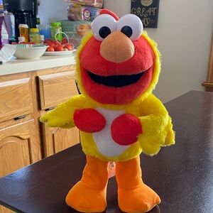 Sesame Street Yellow and Orange Plush Bird Elmo talks and dances